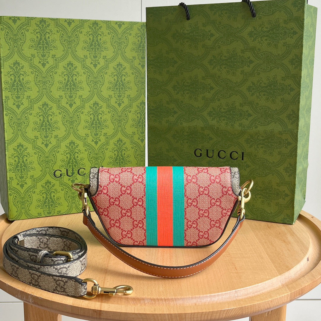 G-Mini Leather-Trimmed Monogrammed