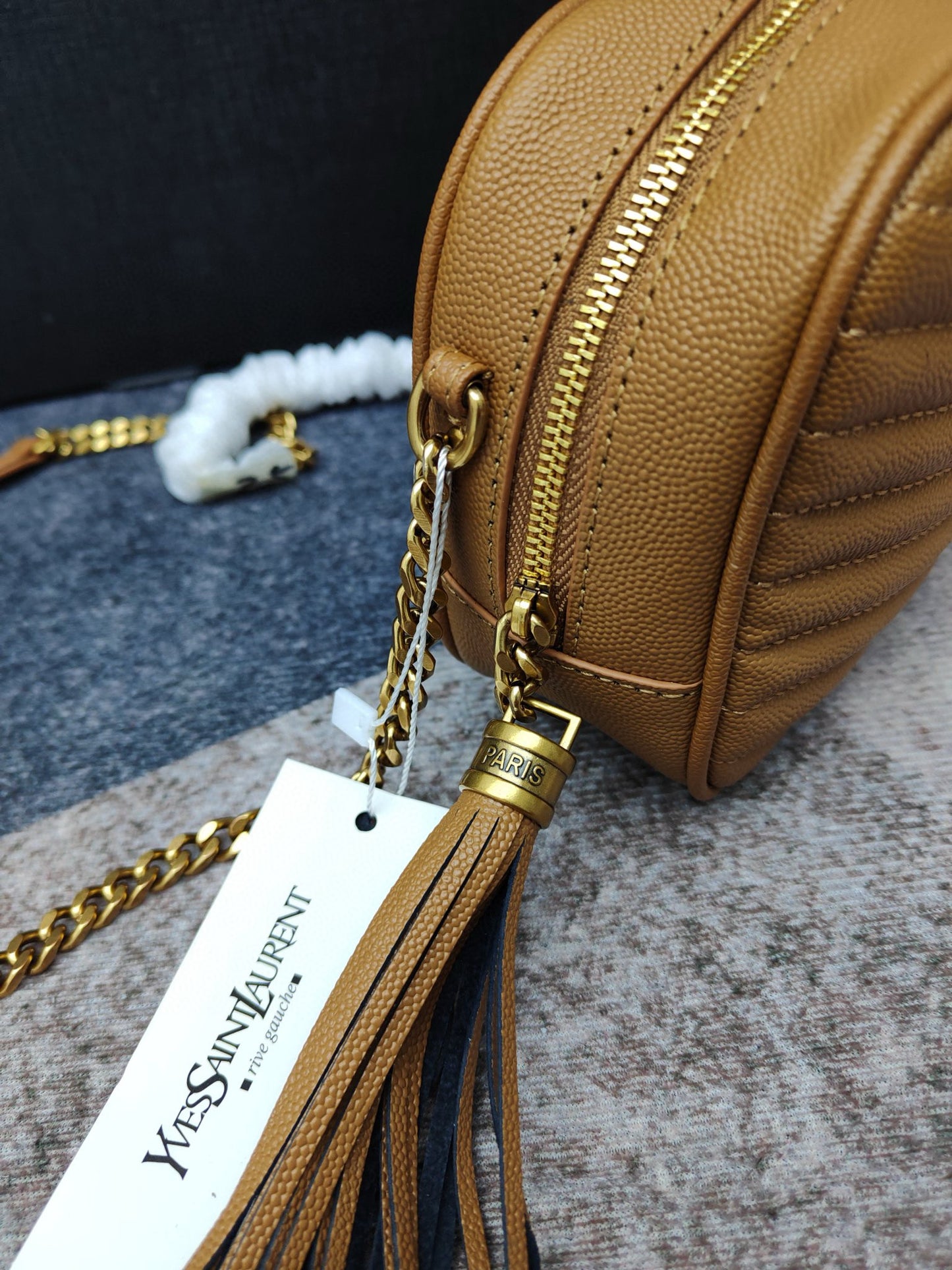 Y-Cowhide caviar camera bag