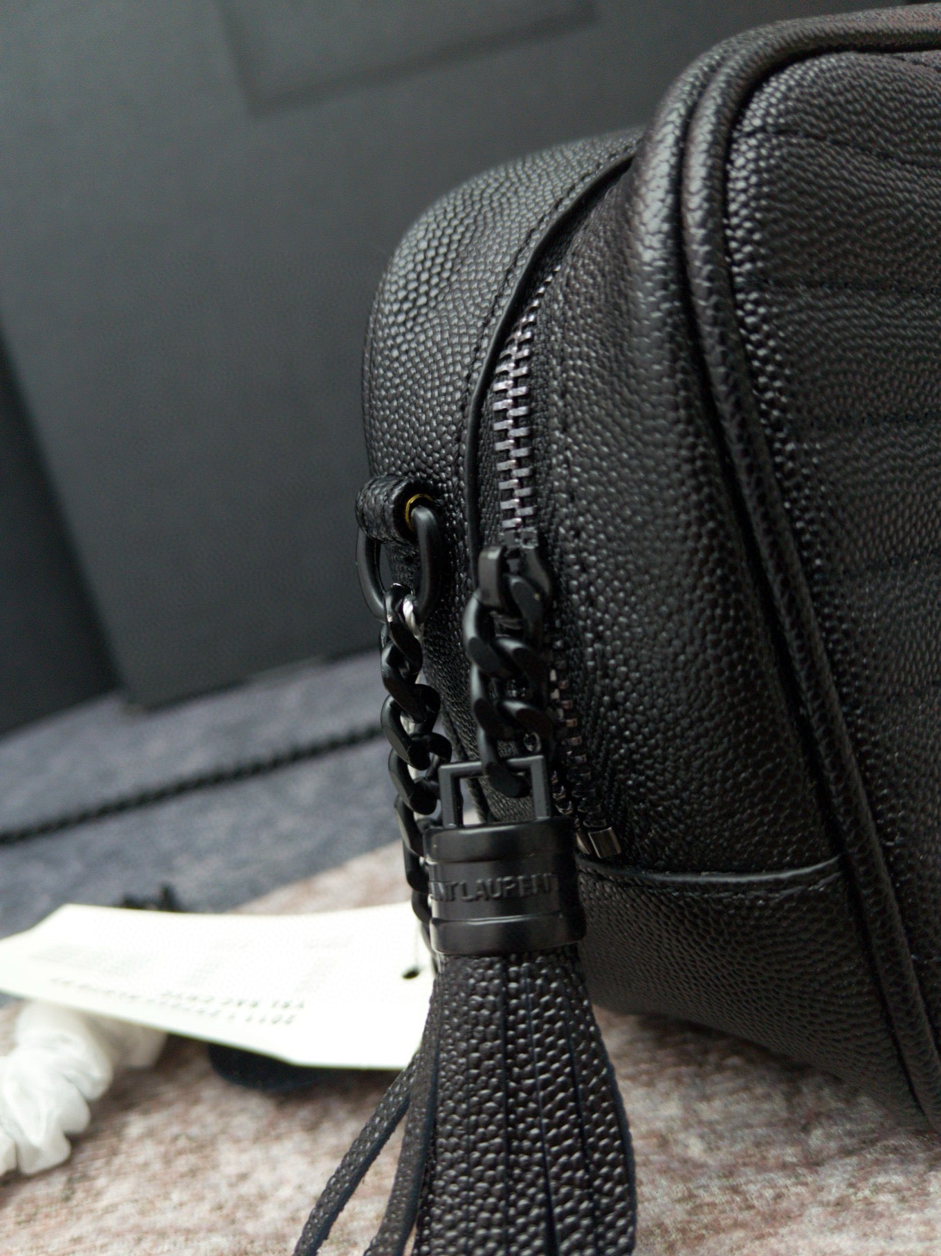 Y-Cowhide caviar camera bag