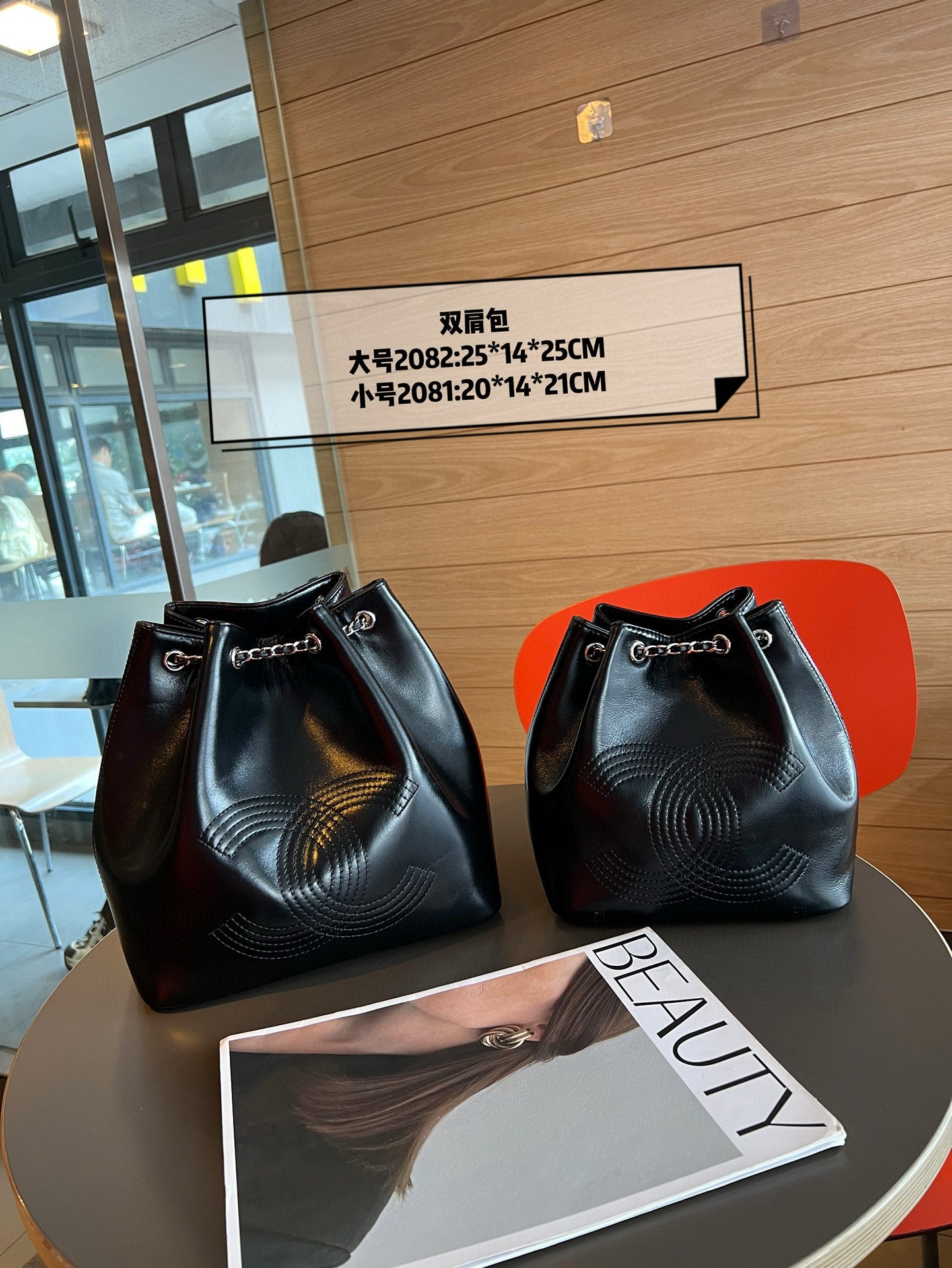 CE-Leather bucket backpack