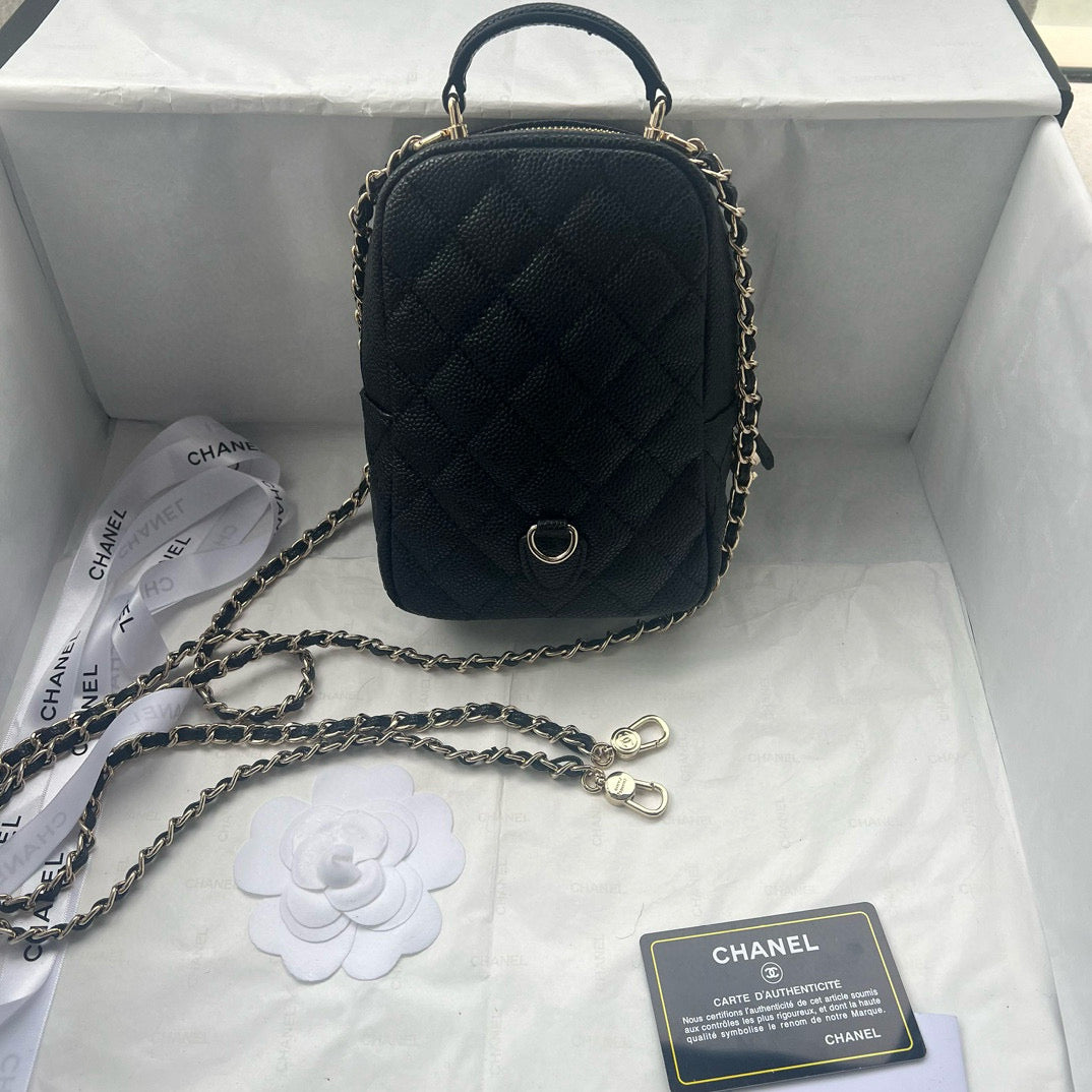 CE-Lychee leather mini backpack