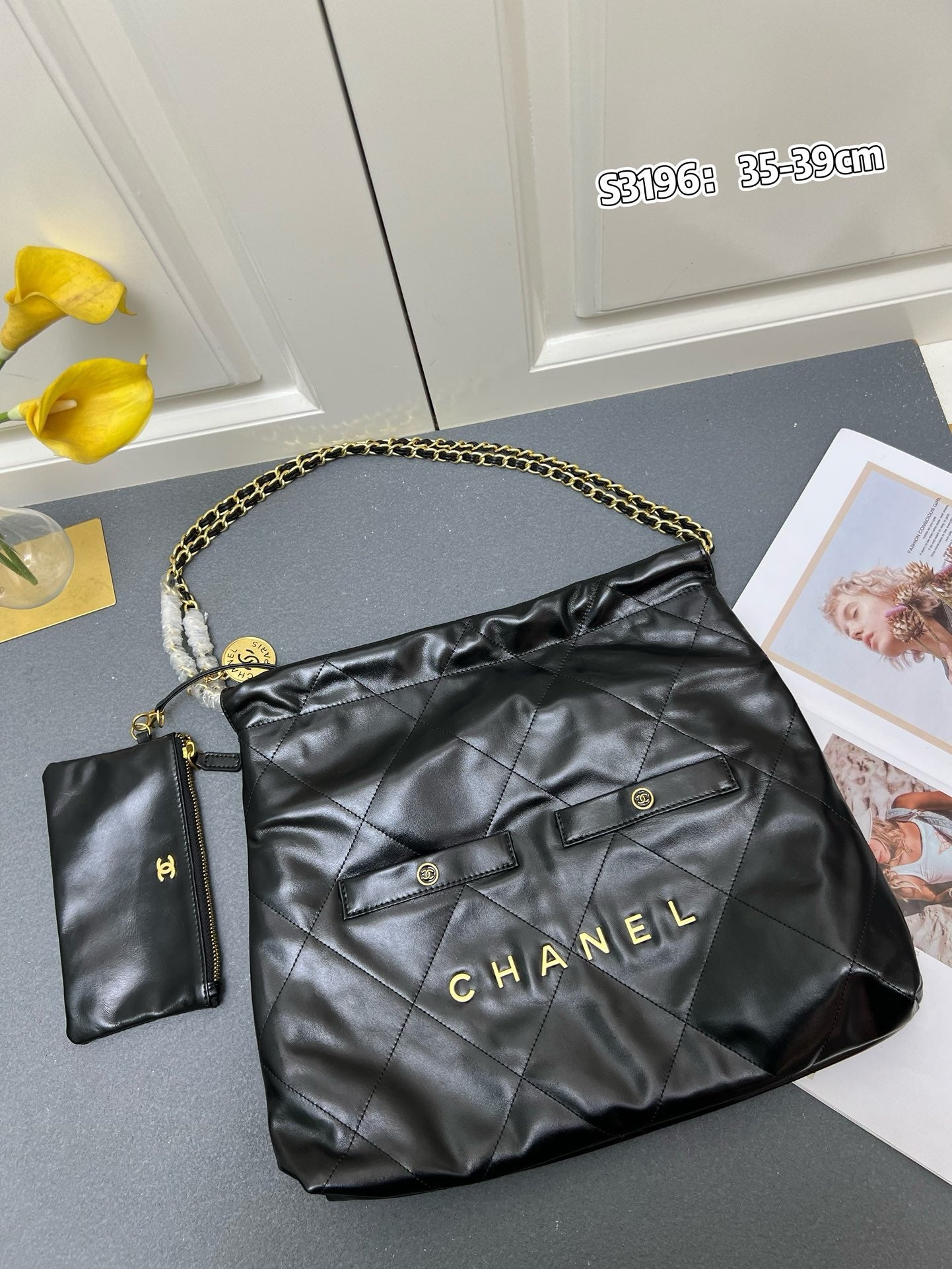 CE-shopping bag black♥