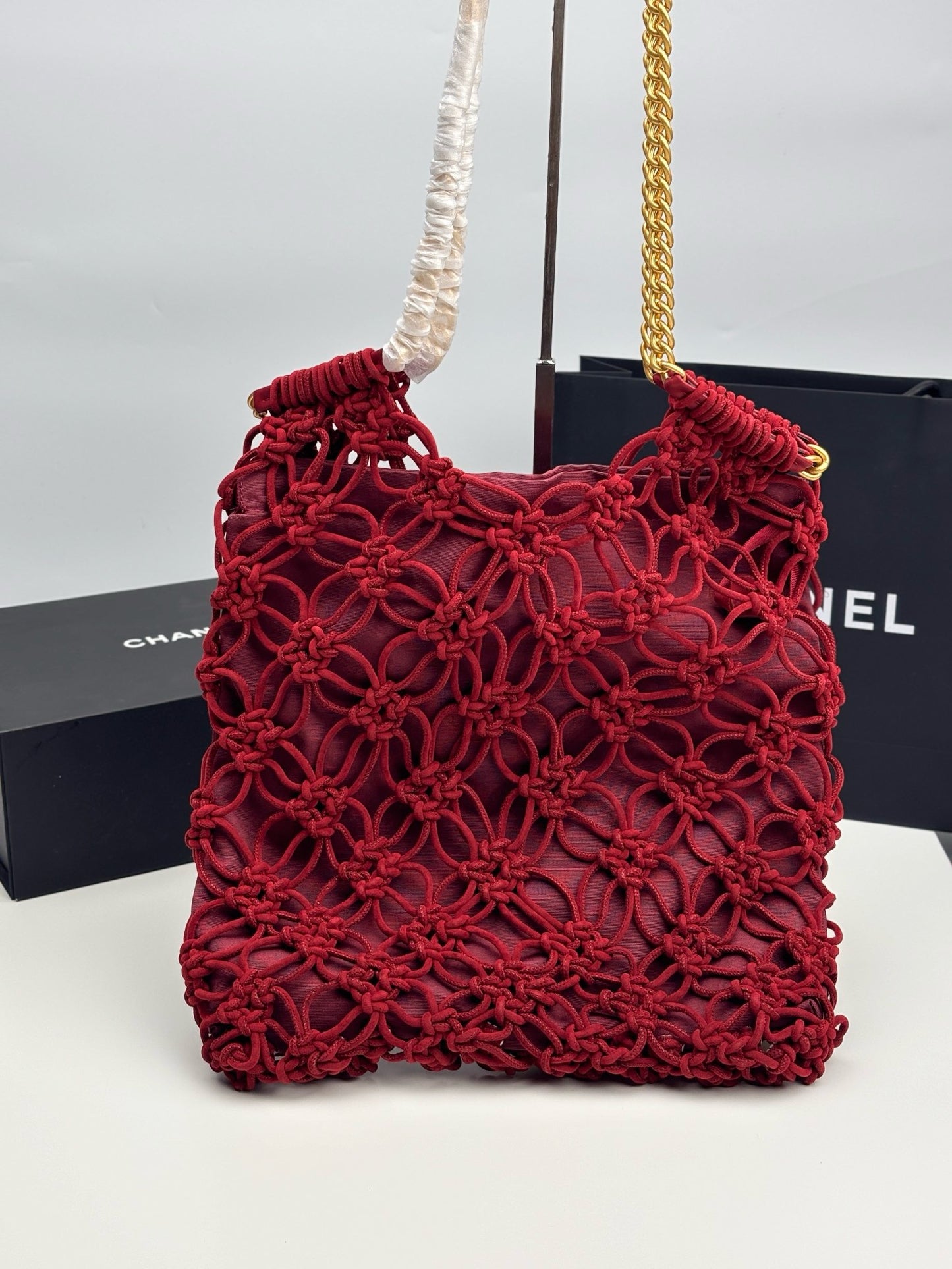 CE-Velvet hollow shopping bag