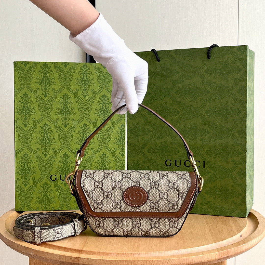 G-Mini Leather-Trimmed Monogrammed