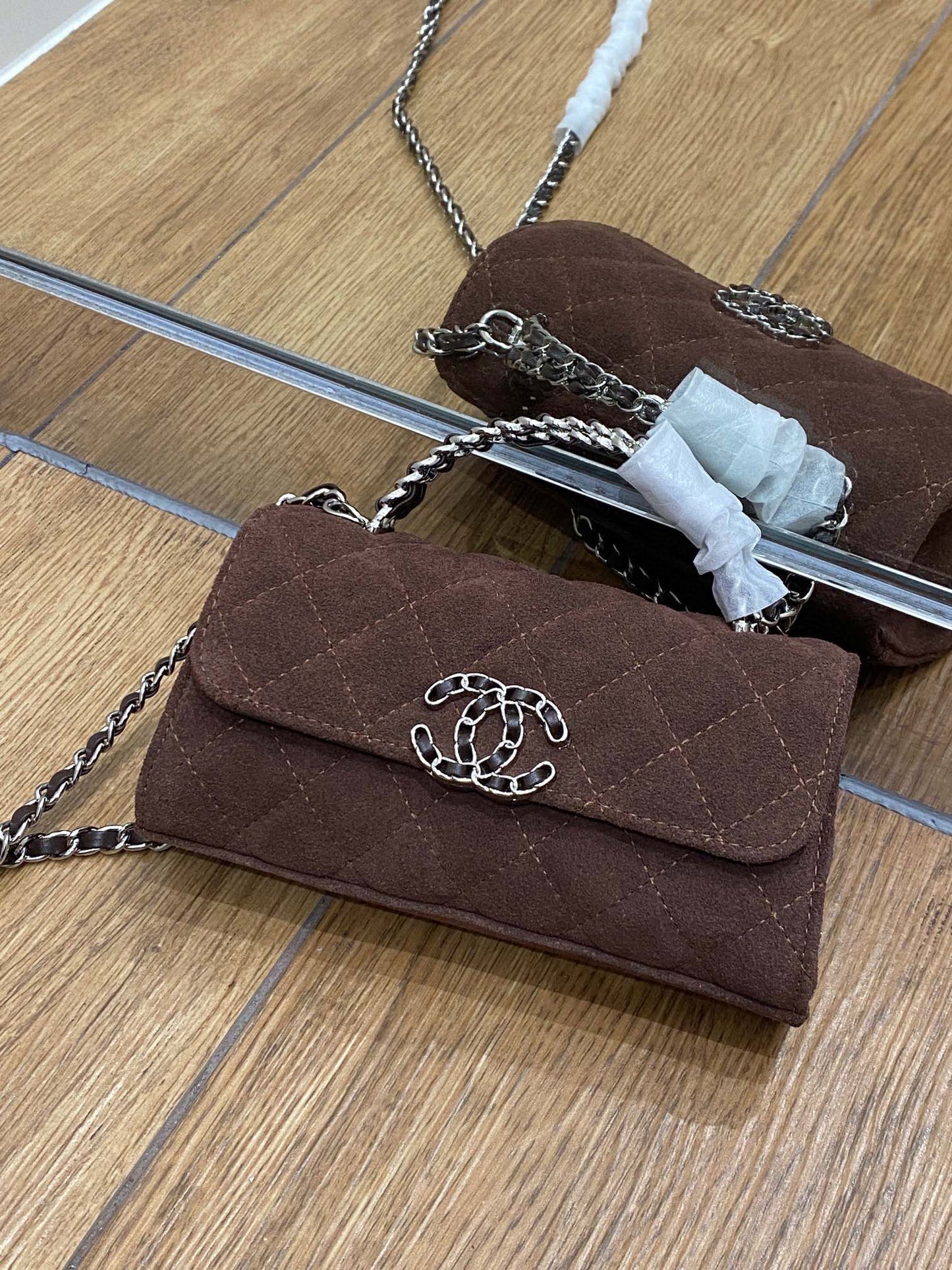 CE-Rhombus shoulder chain bag