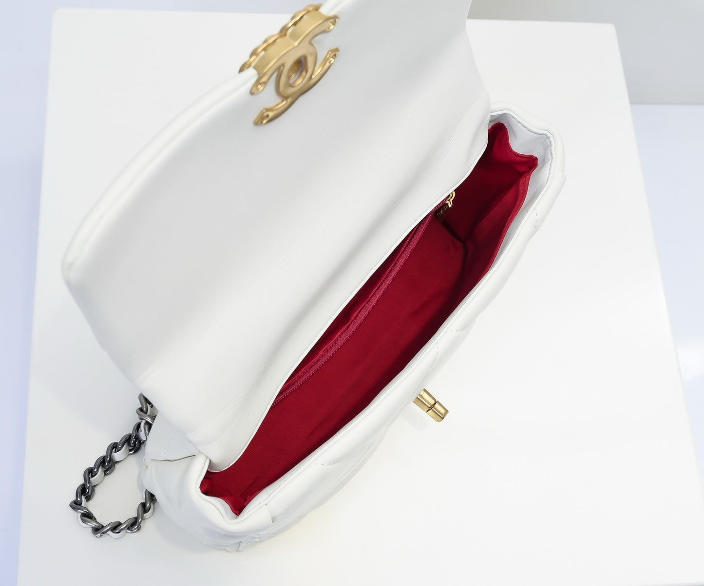 CE-Small gold buckle maroon sheepskin