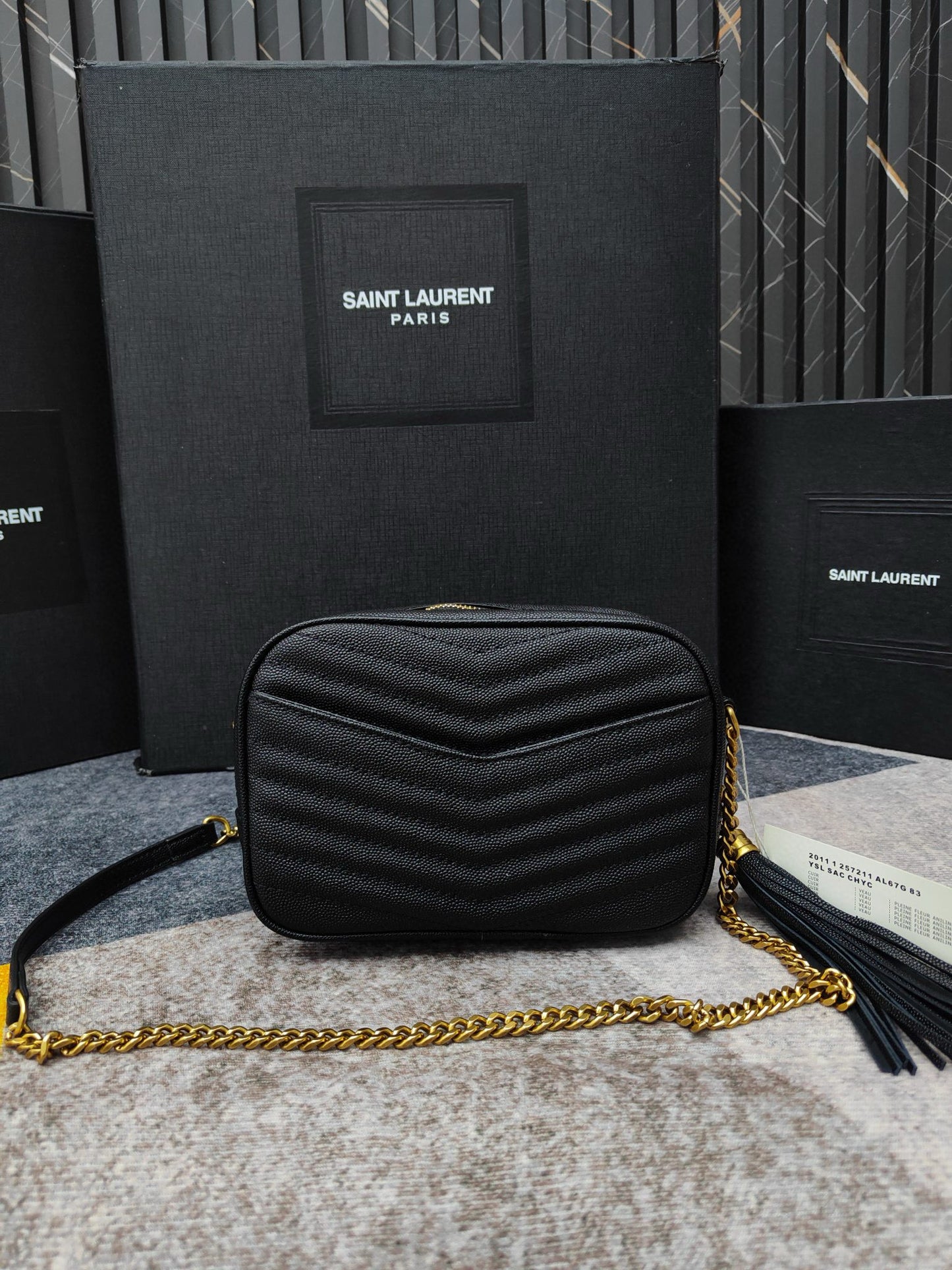 Y-Cowhide caviar camera bag