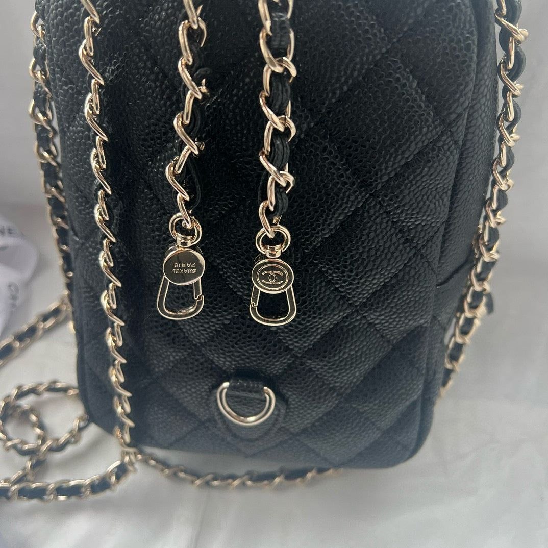 CE-Lychee leather mini backpack