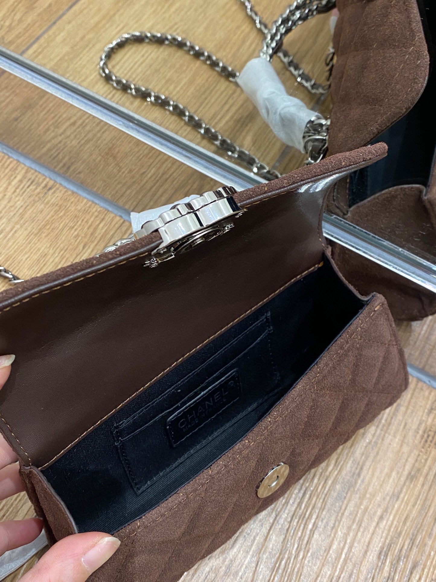 CE-Rhombus shoulder chain bag