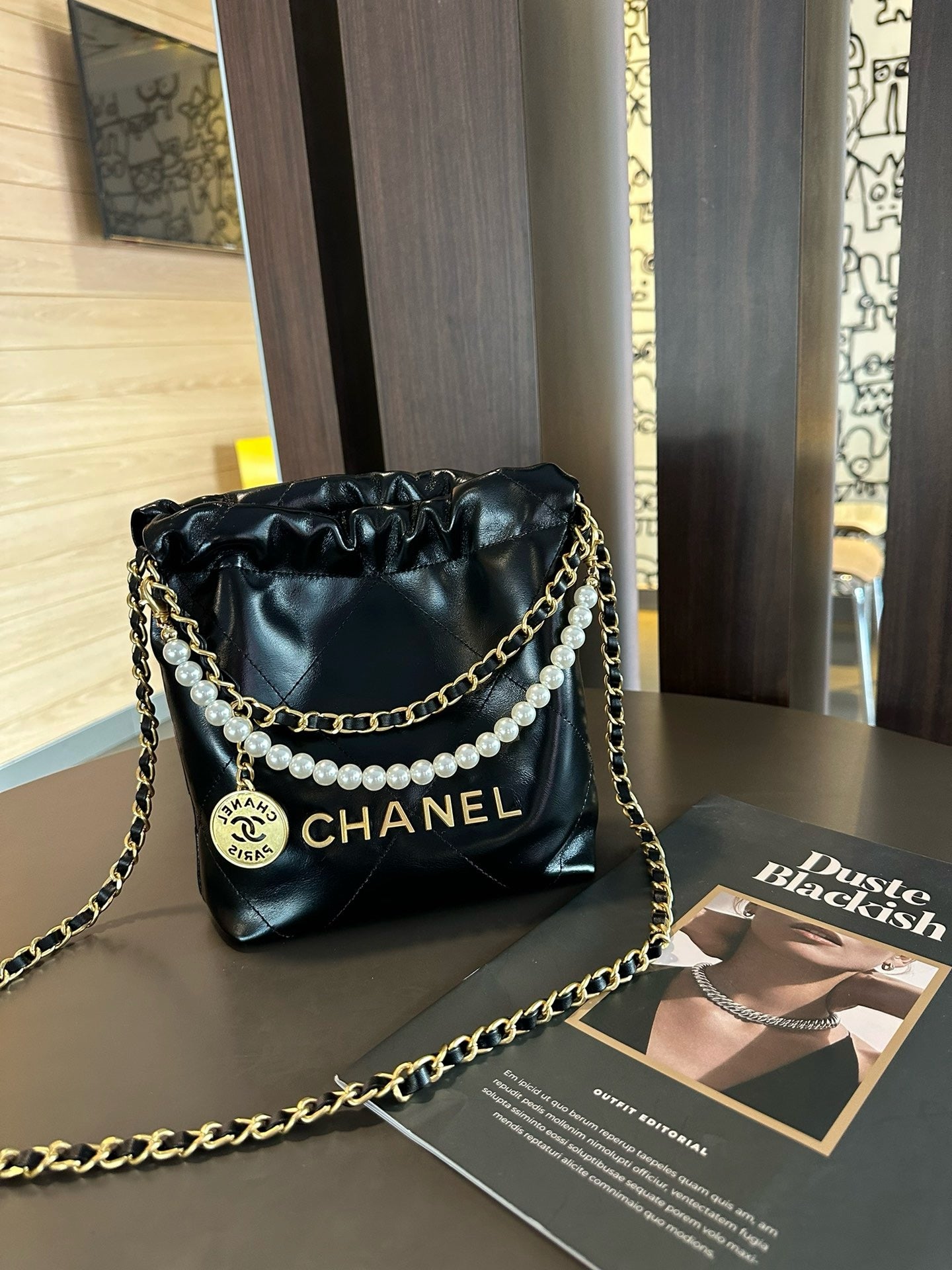 CE-Pearl black gold mini