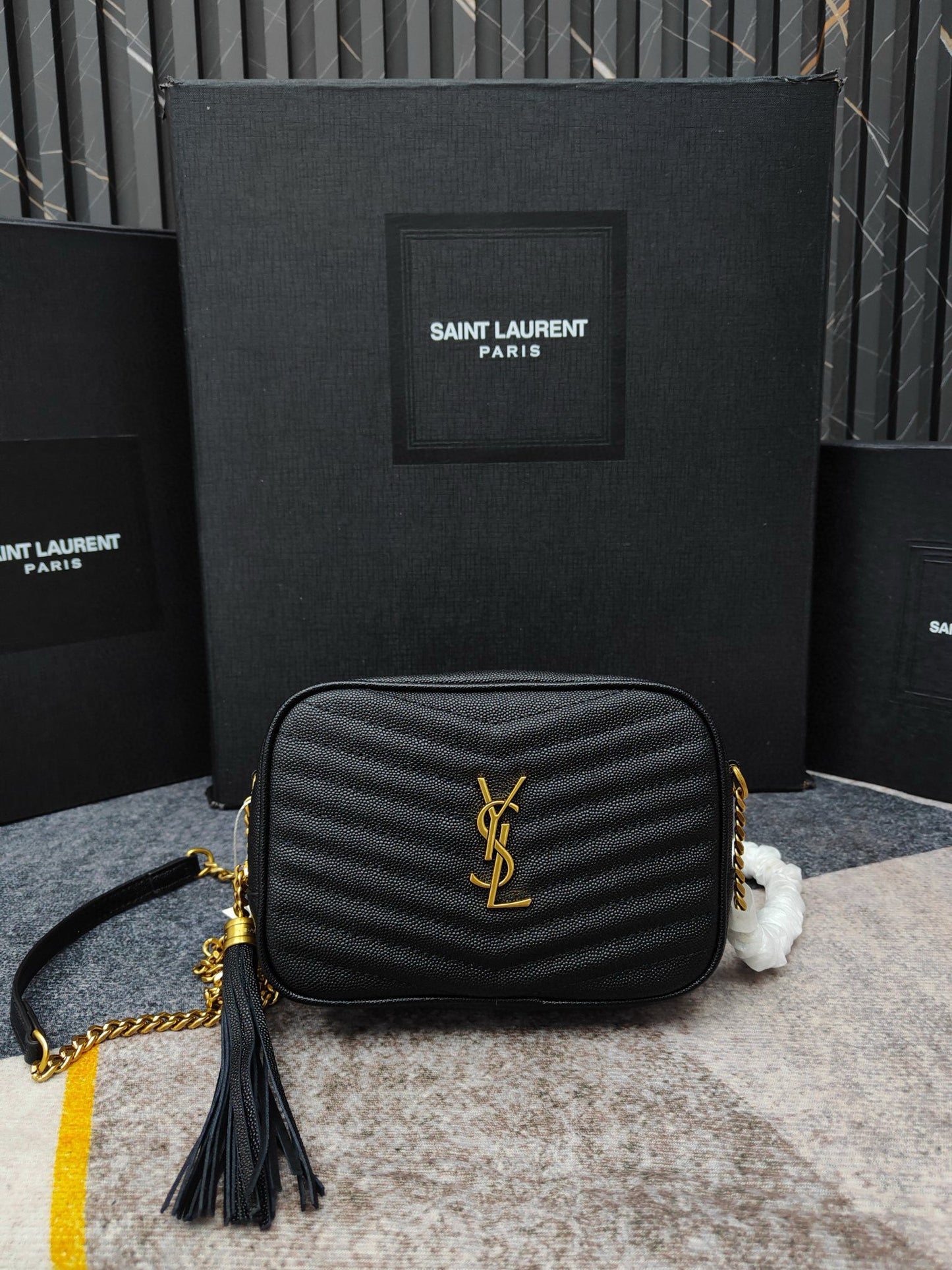 Y-Cowhide caviar camera bag