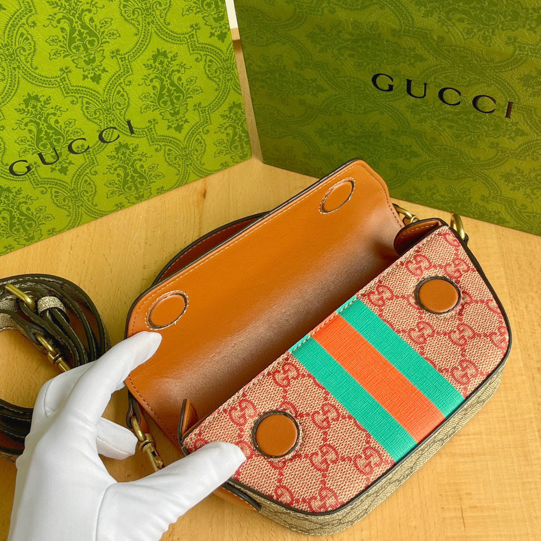 G-Mini Leather-Trimmed Monogrammed