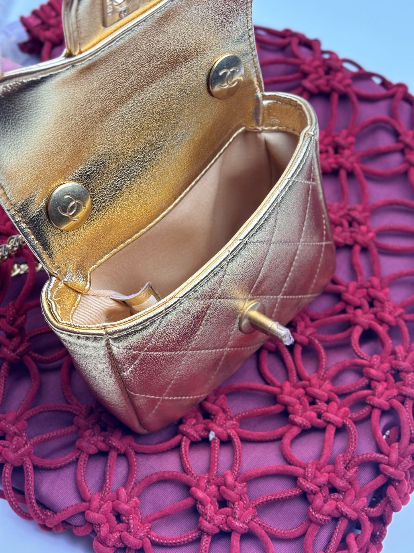 CE-Velvet hollow shopping bag