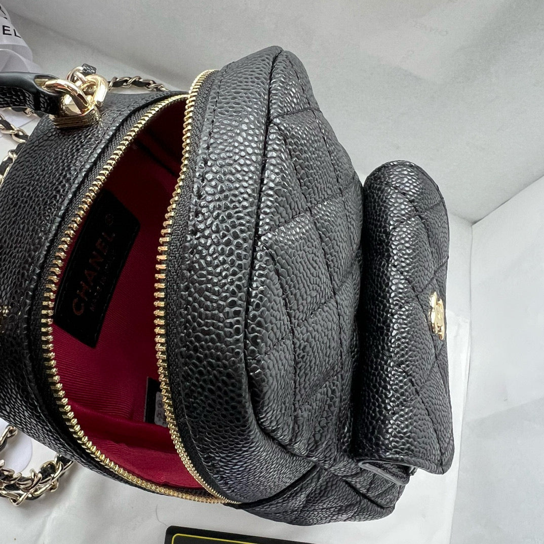 CE-Lychee leather mini backpack