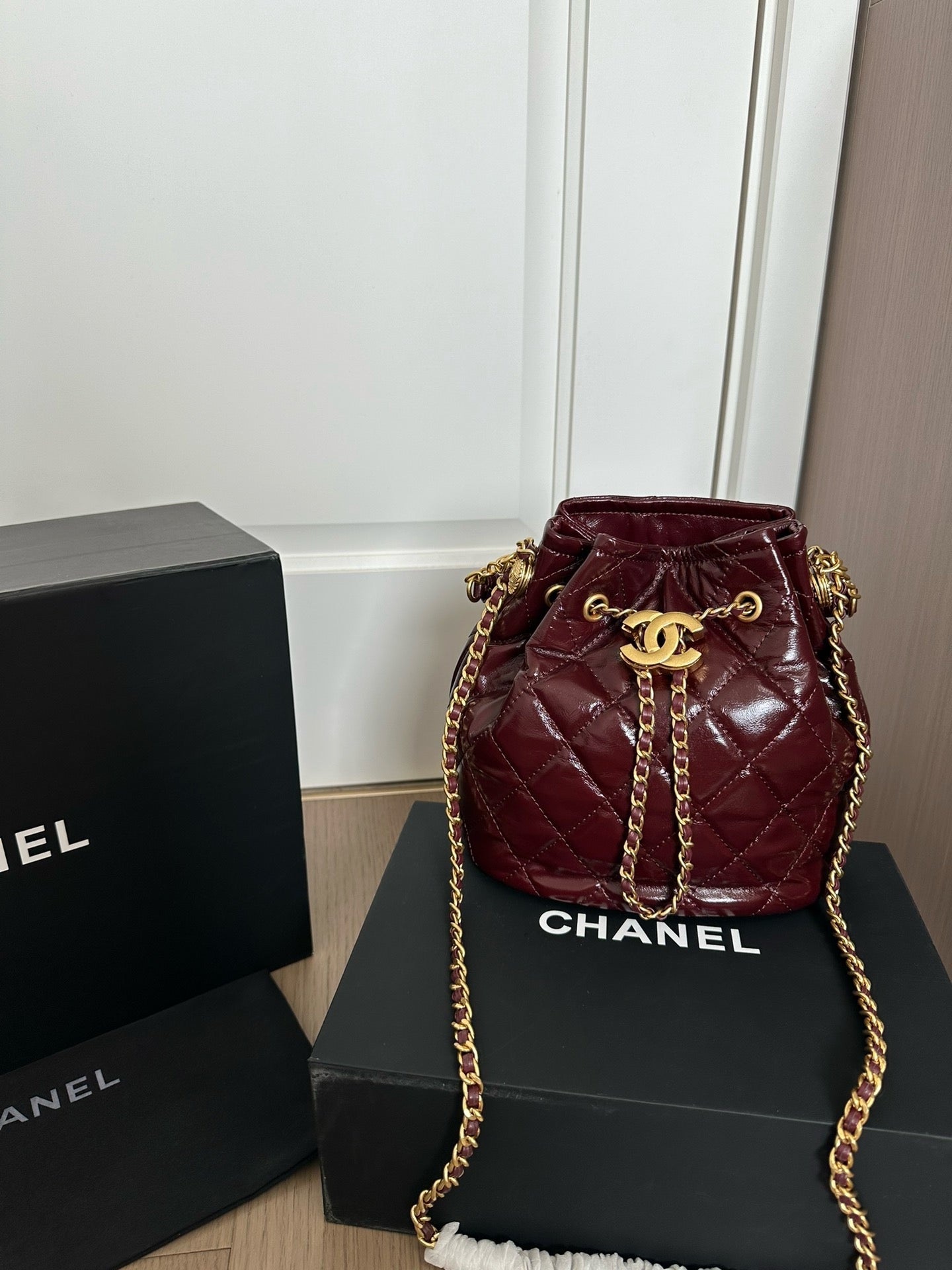 CE-Gold coin bucket bag