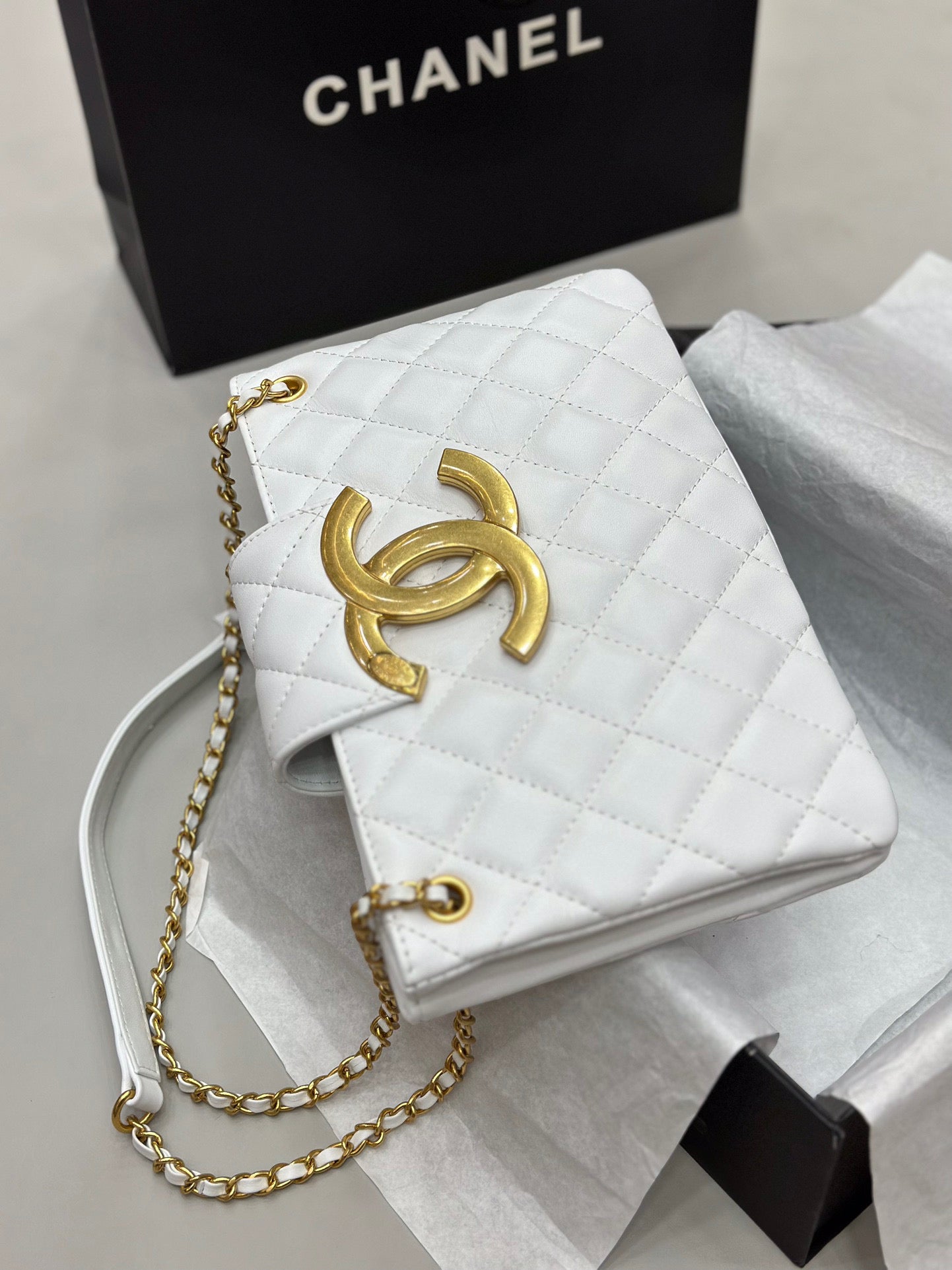 CE-Double C retro tote armpit bag