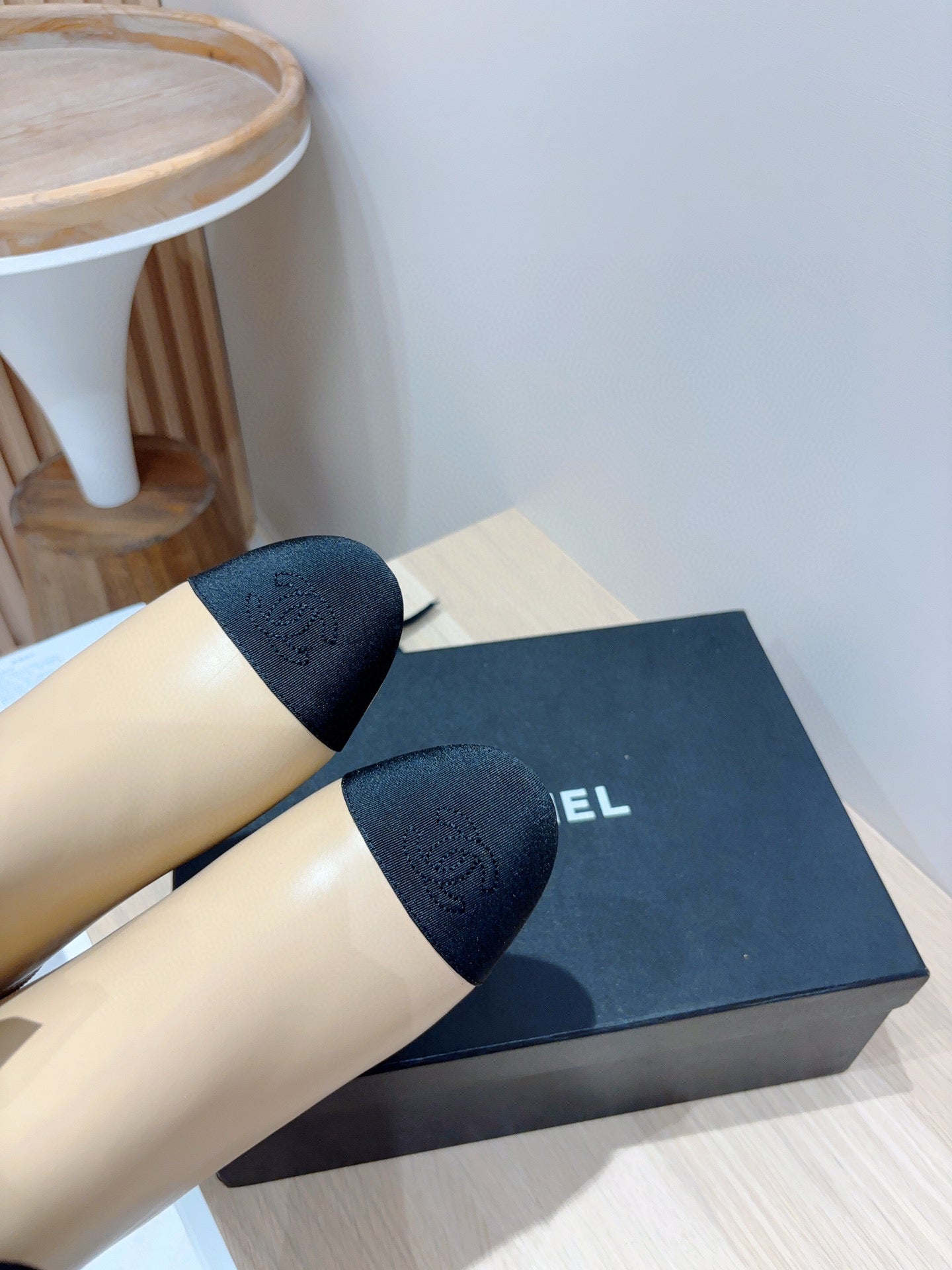 CE-Heel bow short boots