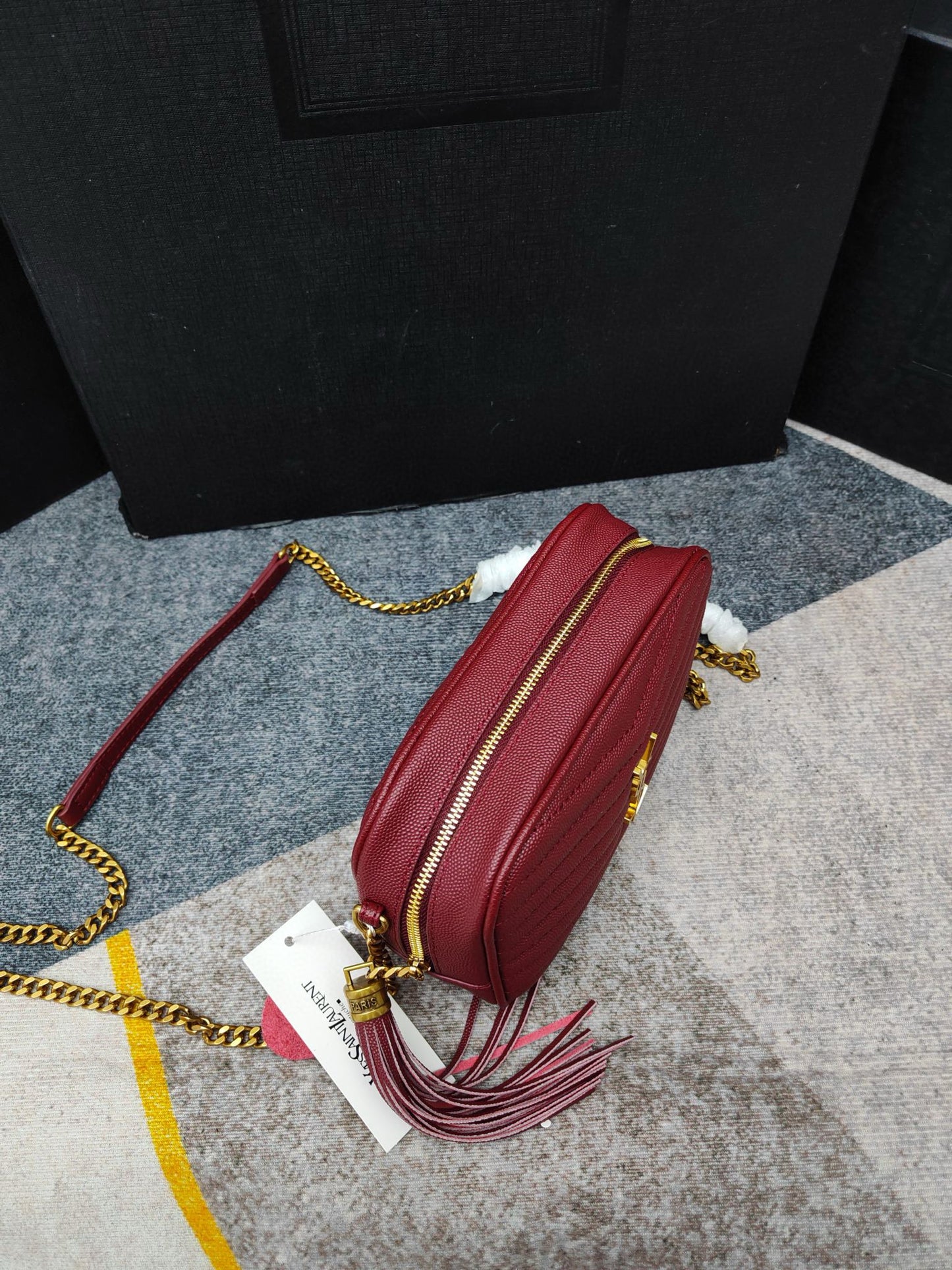 Y-Cowhide caviar camera bag
