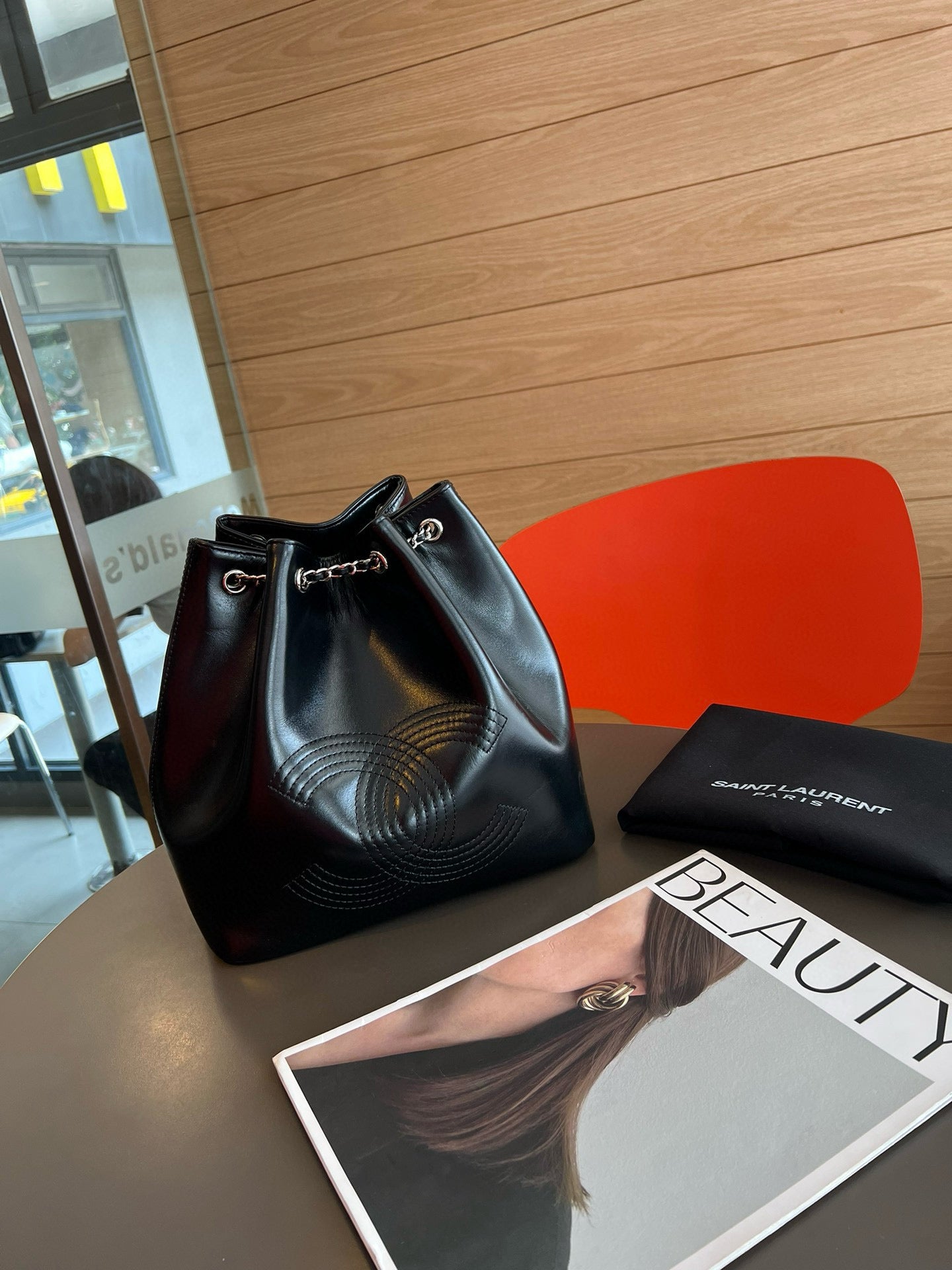 CE-Leather bucket backpack