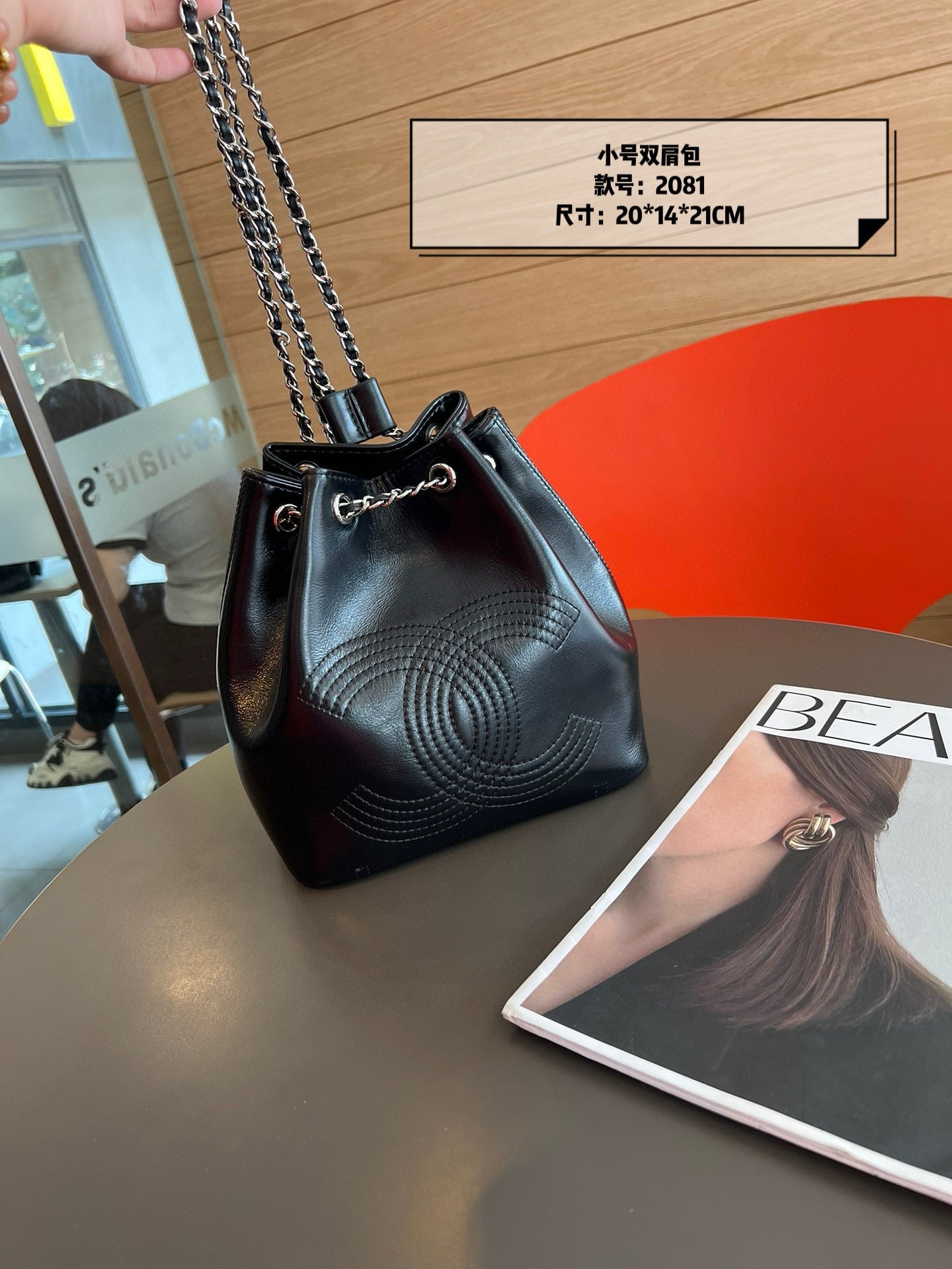 CE-Leather bucket backpack