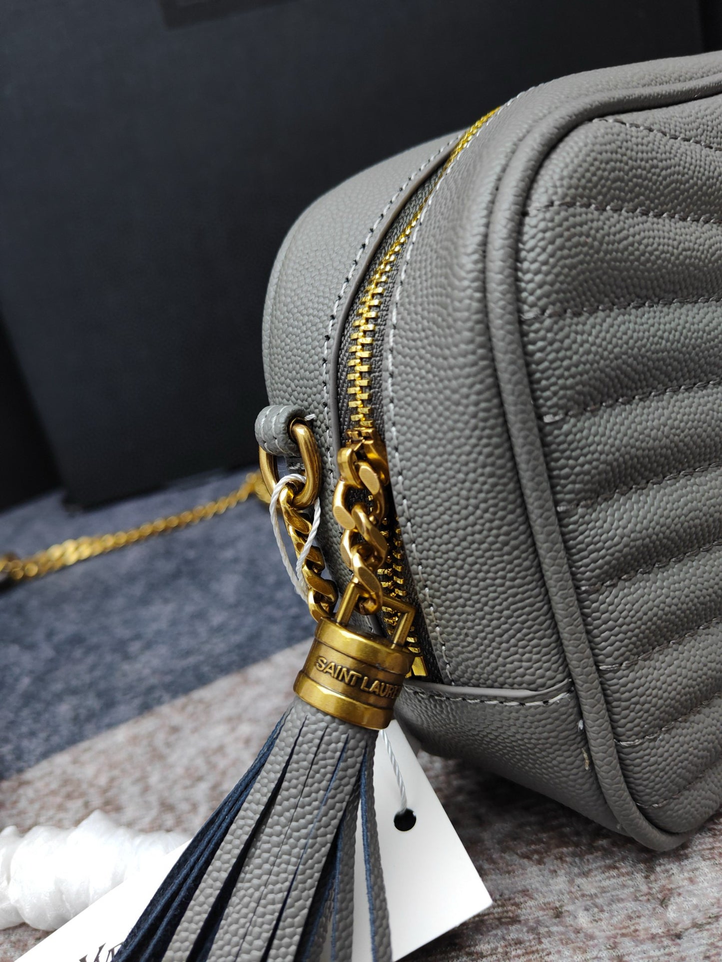Y-Cowhide caviar camera bag