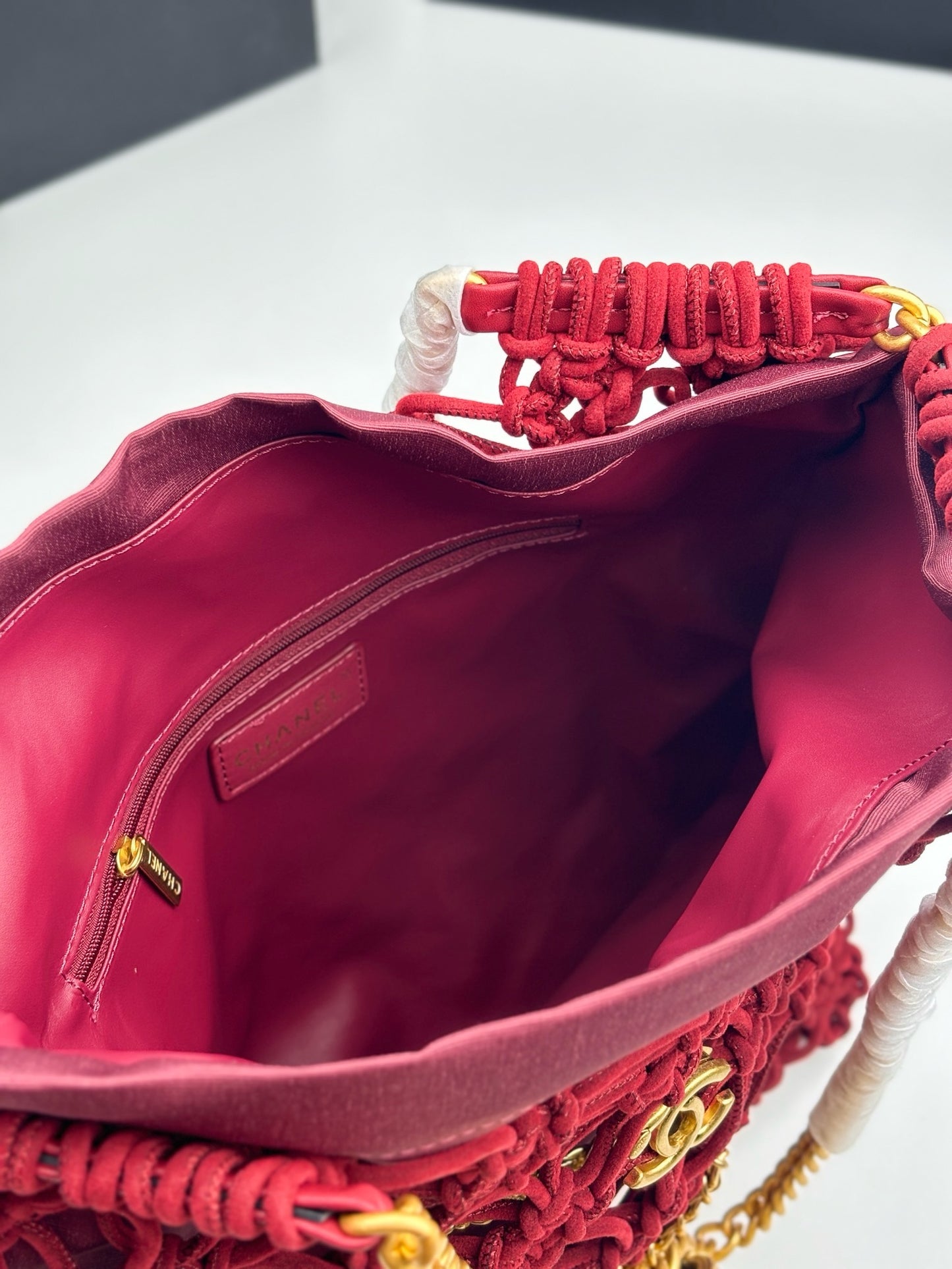 CE-Velvet hollow shopping bag