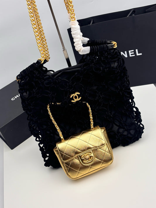 CE-Velvet hollow shopping bag