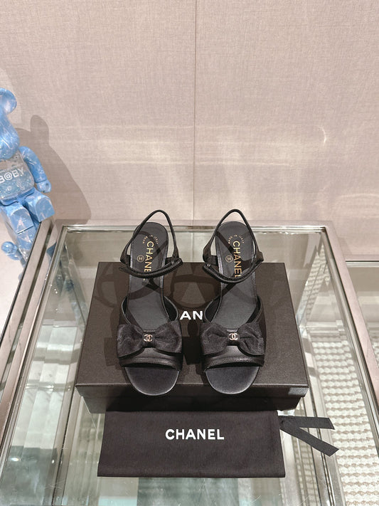 CE-Metal high-heeled bow sandals