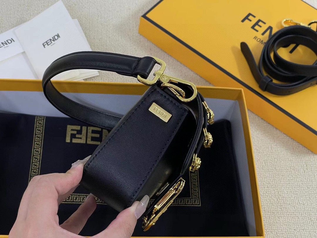 F-Mini golden laser baguette bag