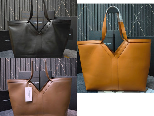 Y-New fine grain leather tote bag!