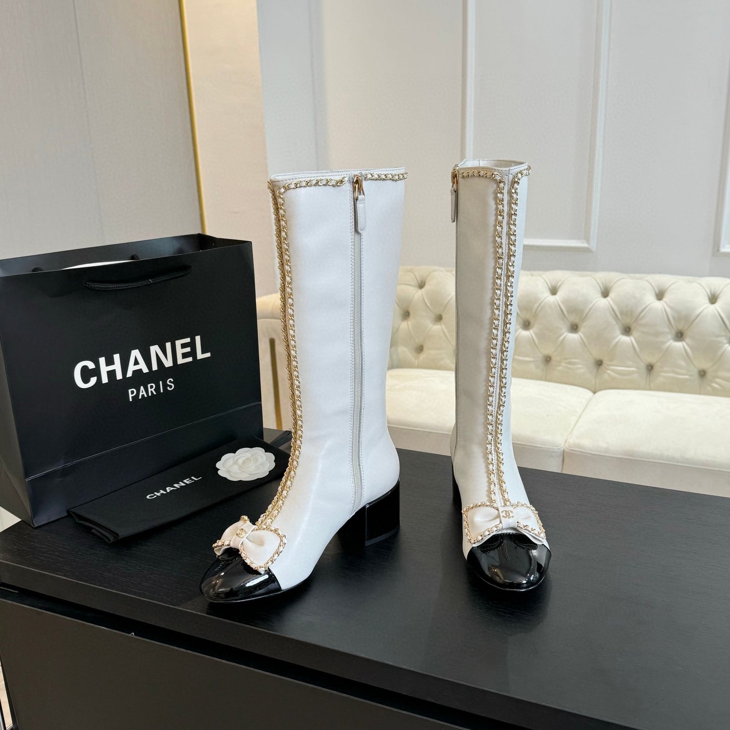 CE-chain bow boots