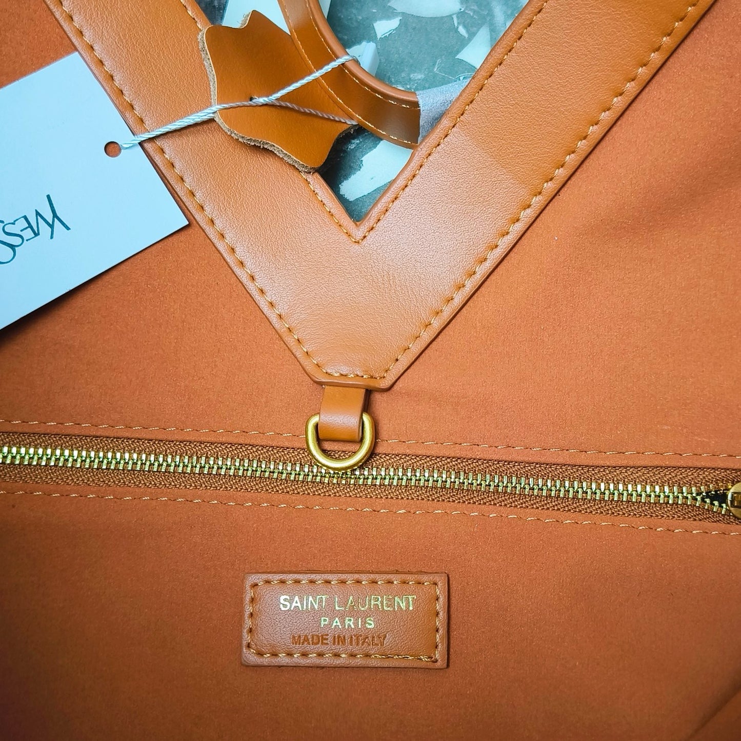 Y-New fine grain leather tote bag!