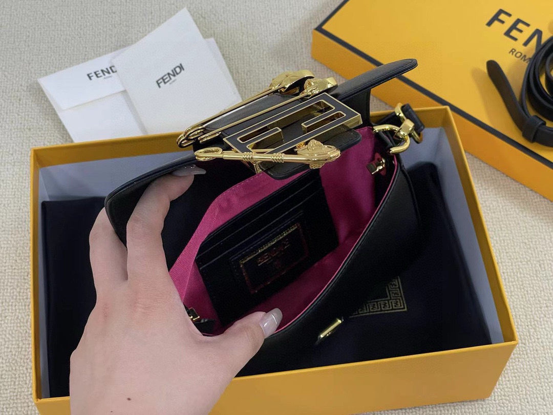 F-Mini golden laser baguette bag