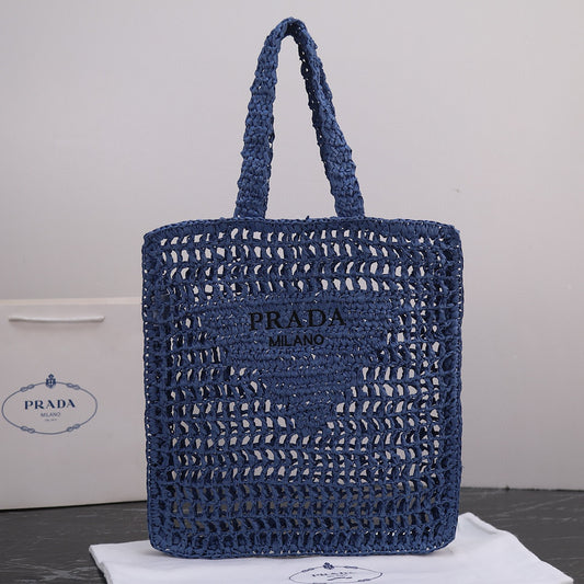 P-Raffia tote bag