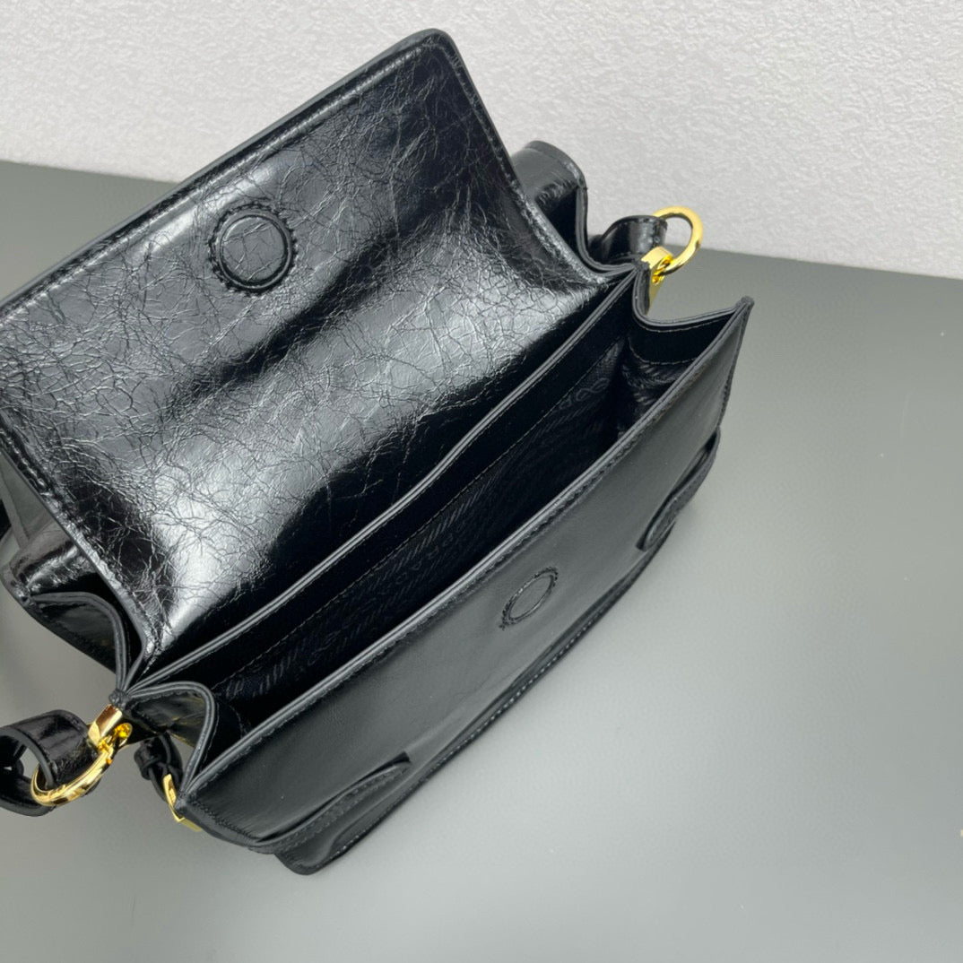 P-leather messenger bag