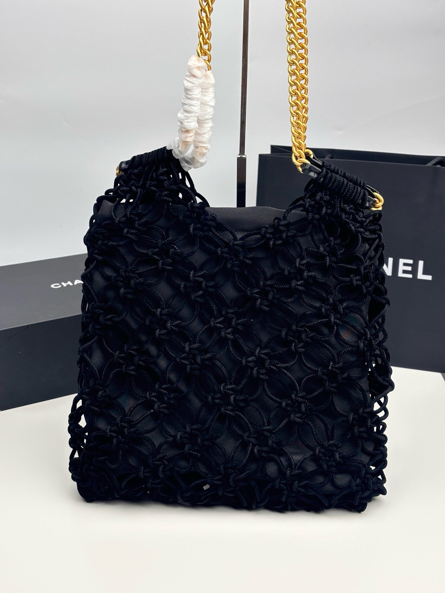 CE-Velvet hollow shopping bag