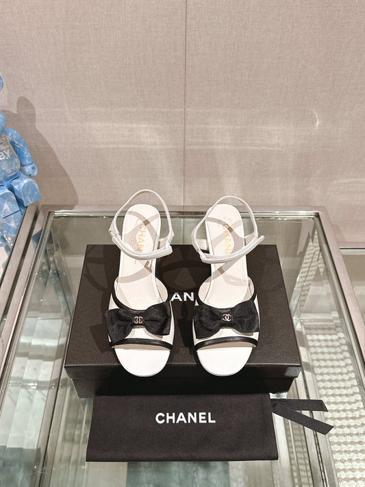 CE-Metal high-heeled bow sandals