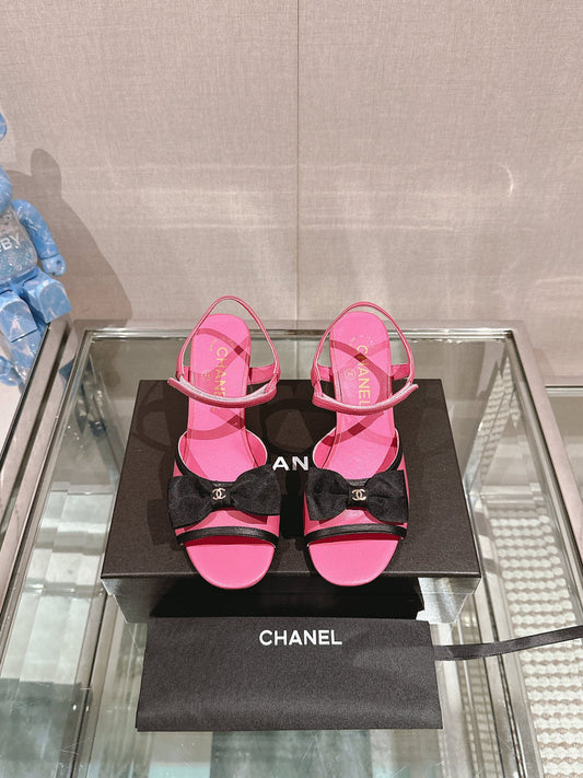 CE-Metal high-heeled bow sandals
