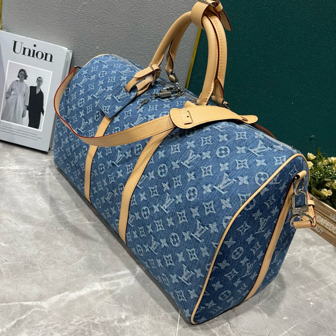 L-Keepall Bandoulière Monogram Denim