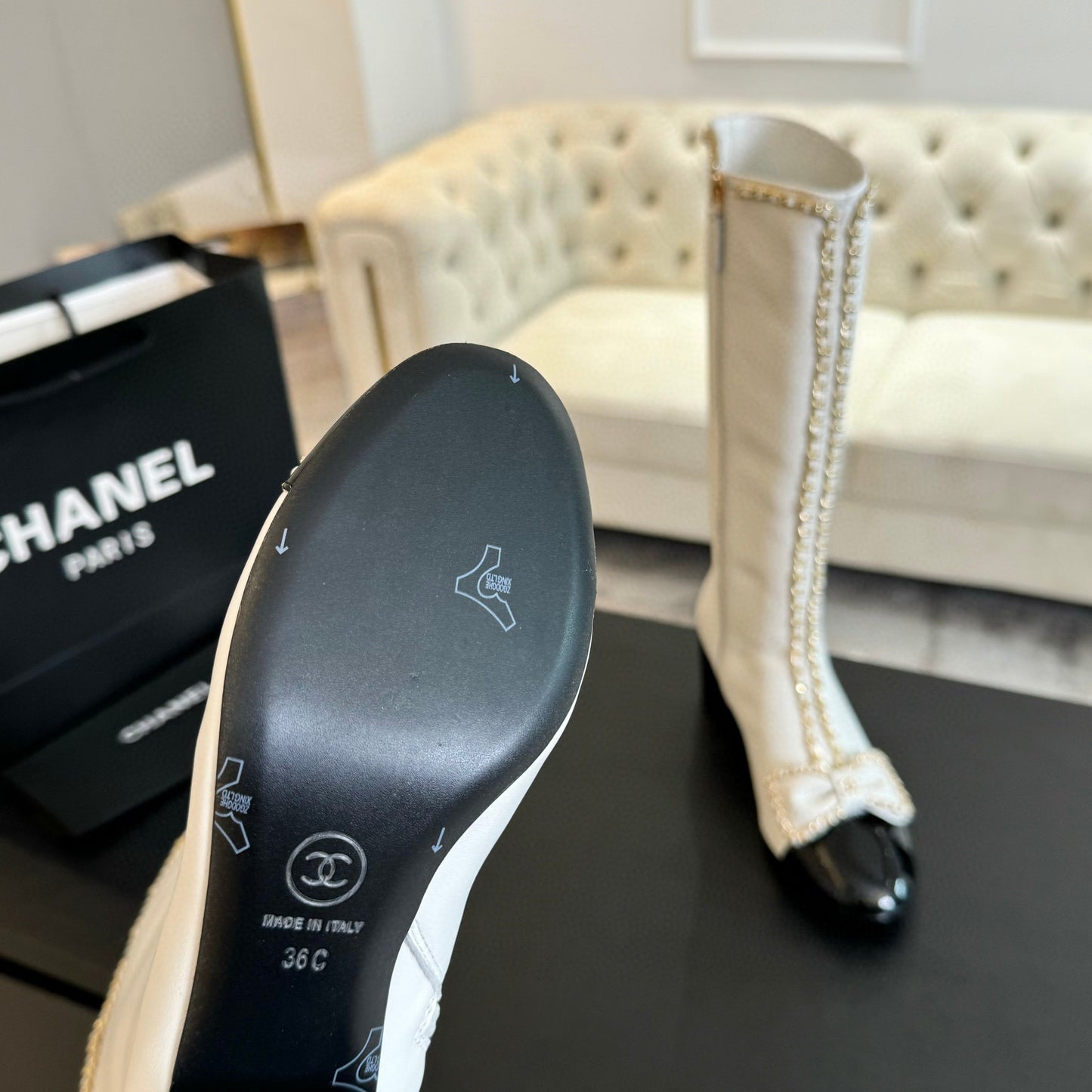 CE-chain bow boots