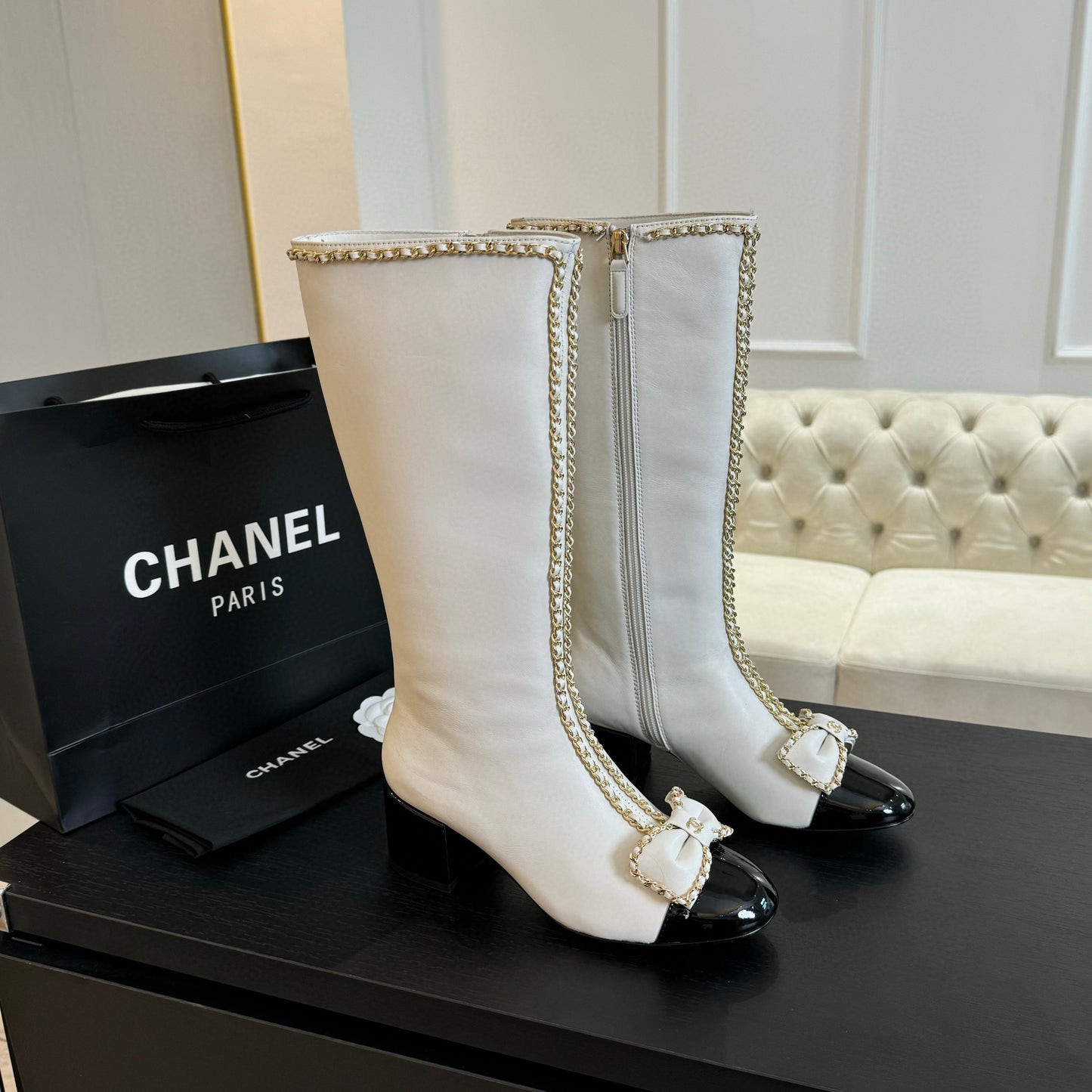 CE-chain bow boots