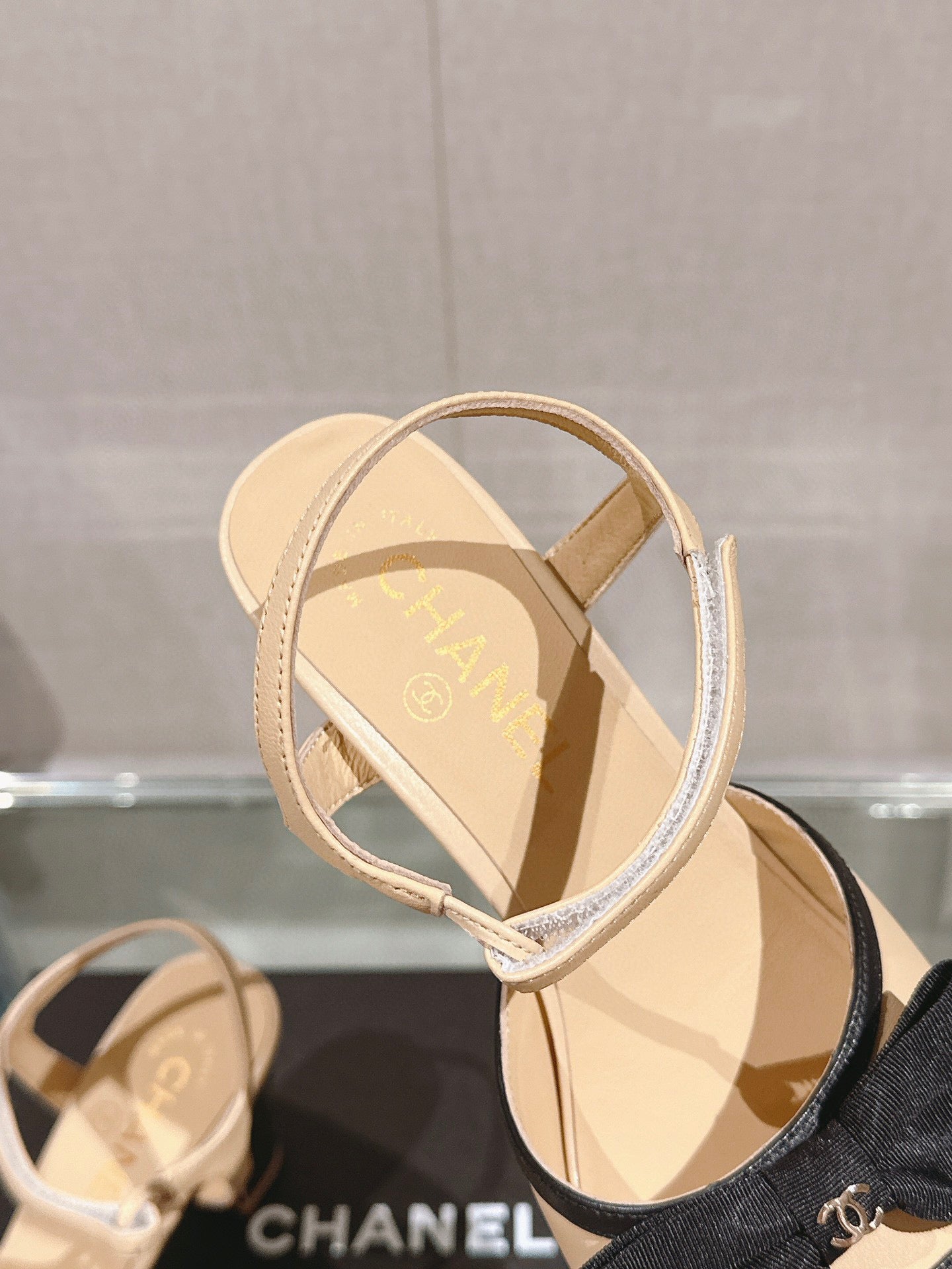 CE-Metal high-heeled bow sandals