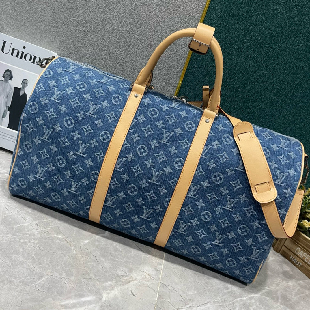 L-Keepall Bandoulière Monogram Denim