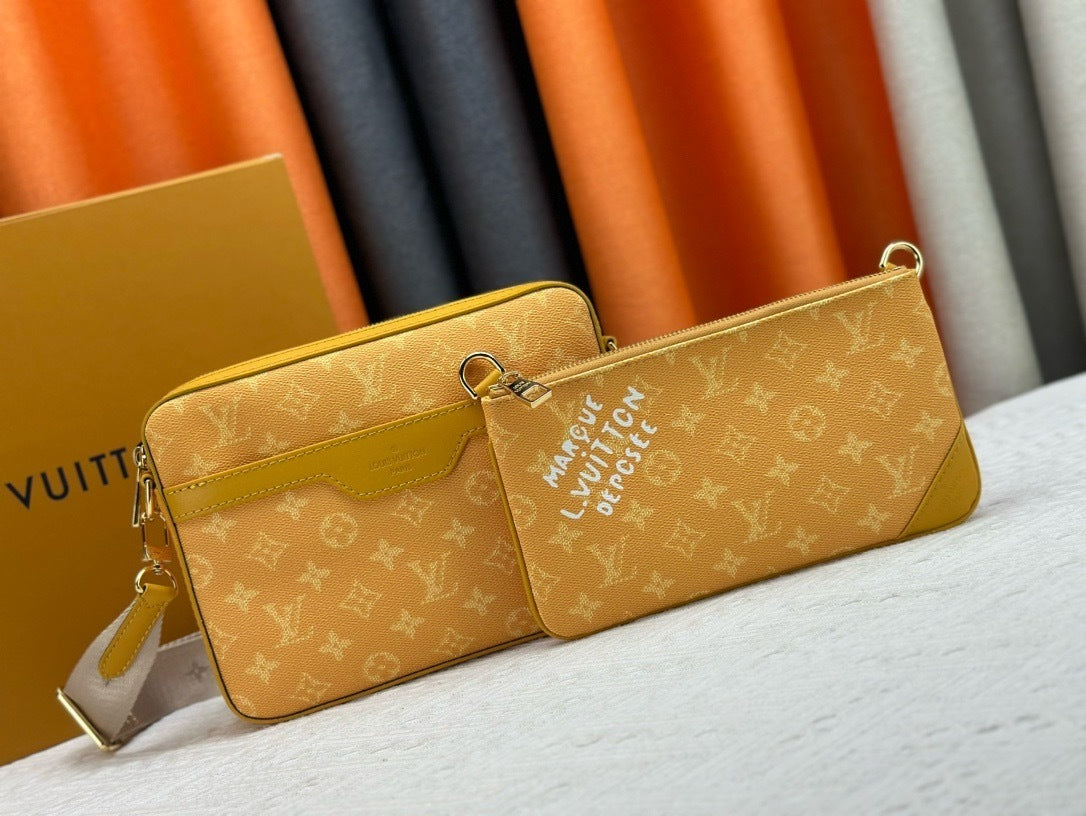 Stylish Monogram Crossbody &  Pouch Set