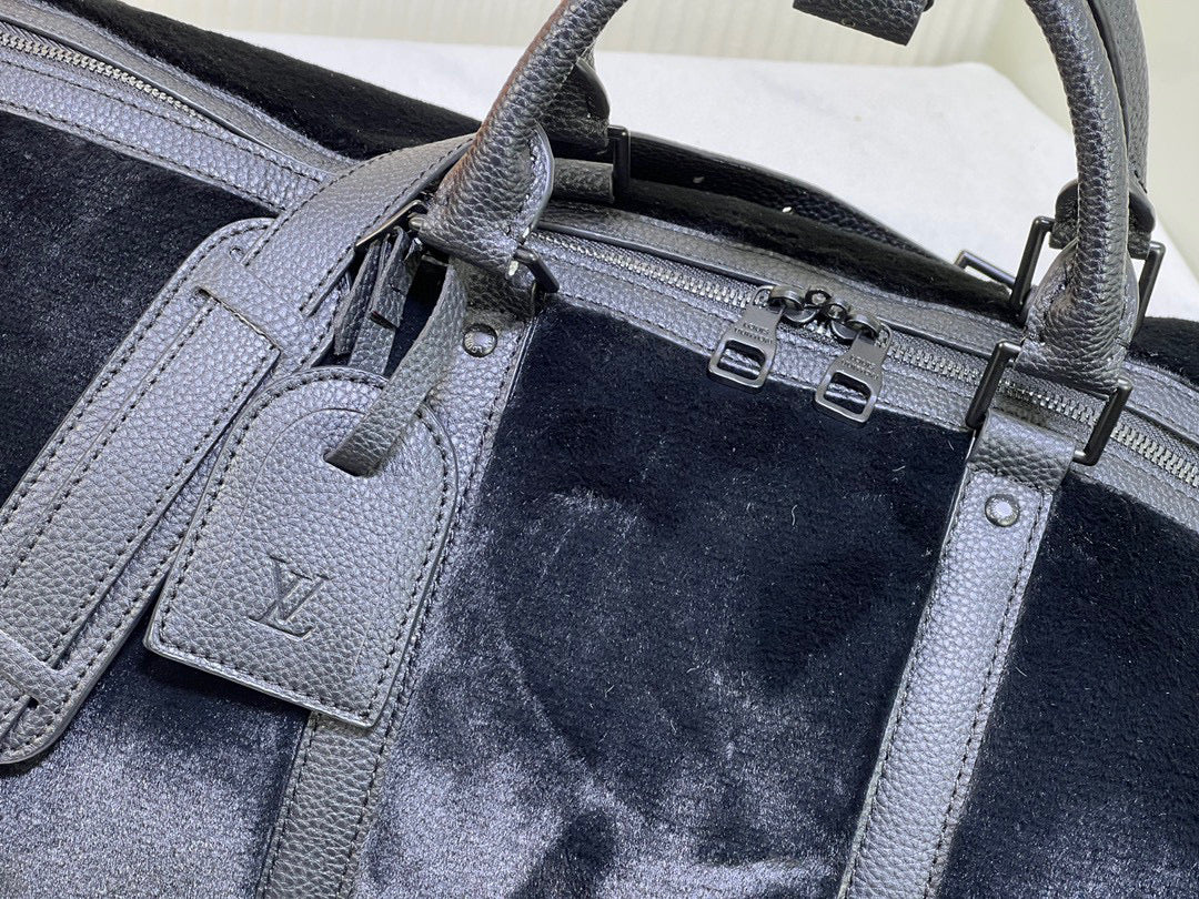 L-Puffy Shearling Keepall Bandoulière 50