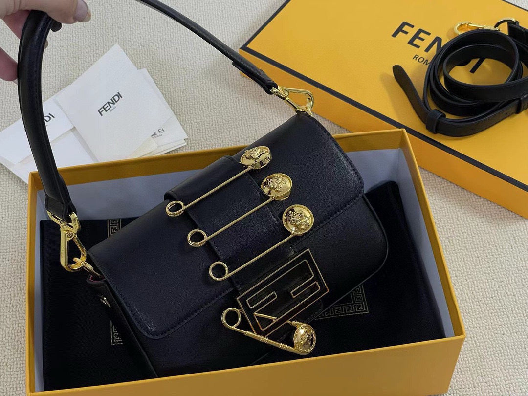 F-Mini golden laser baguette bag