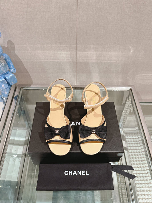 CE-Metal high-heeled bow sandals