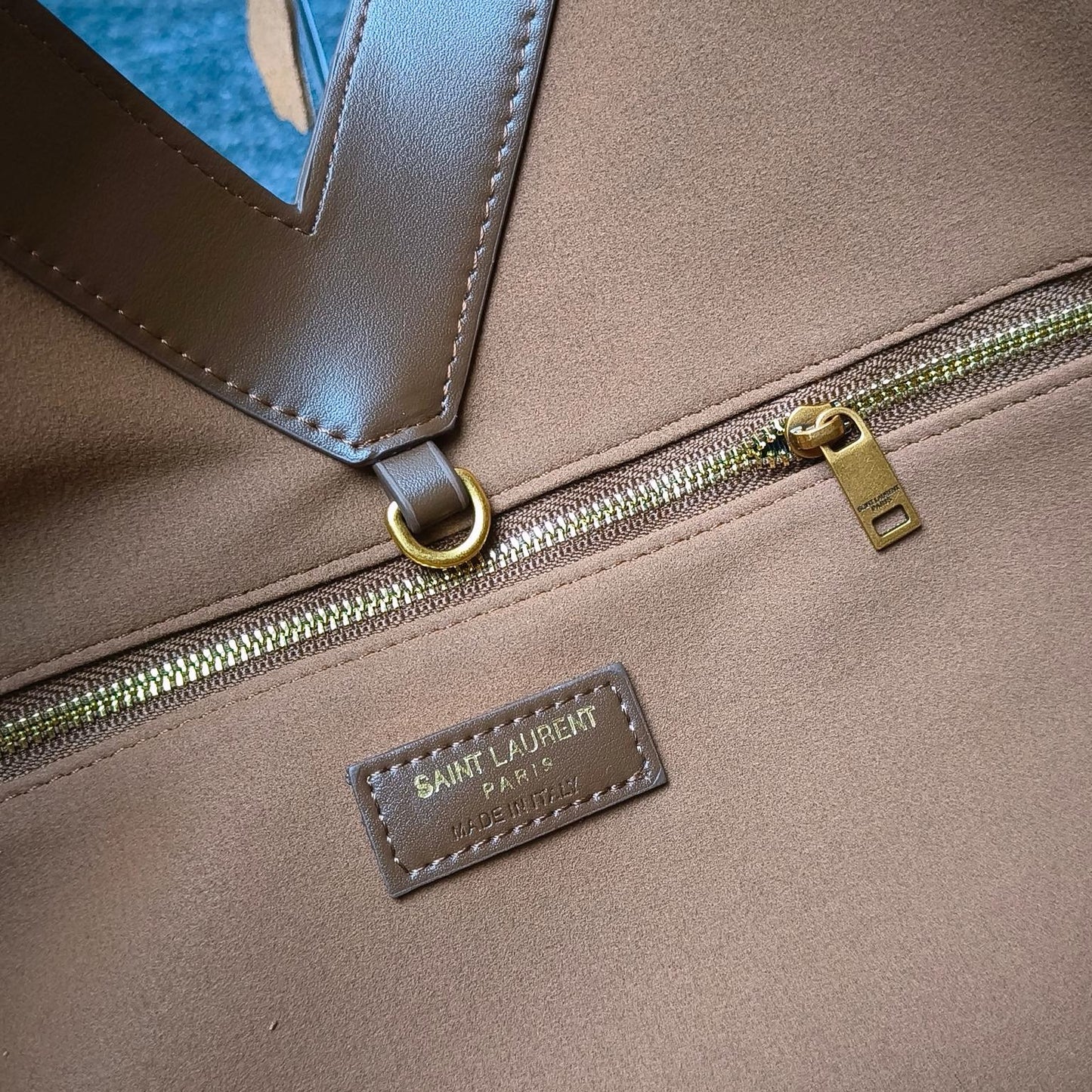 Y-New fine grain leather tote bag!