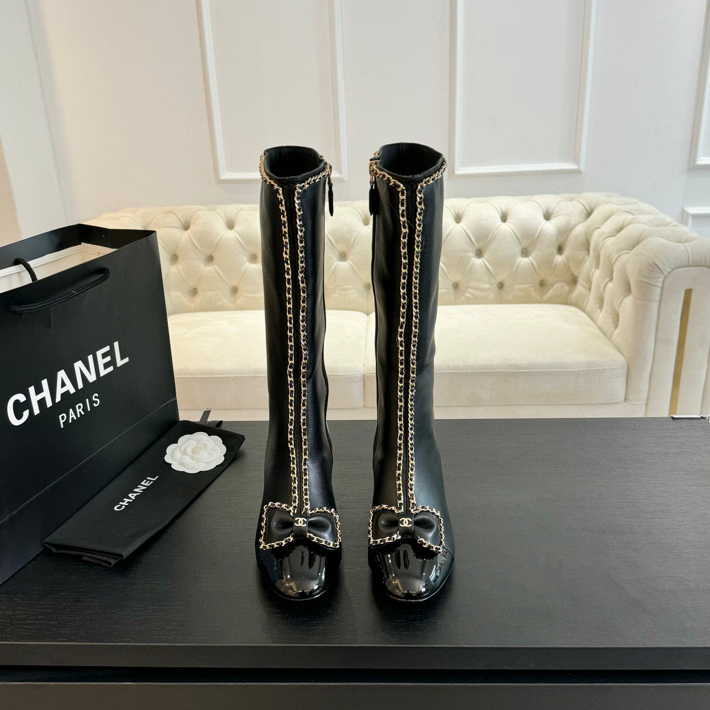 CE-chain bow boots