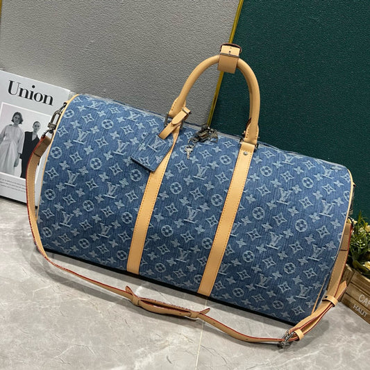 L-Keepall Bandoulière Monogram Denim